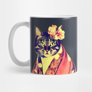 Vintage Geisha Cat Mug